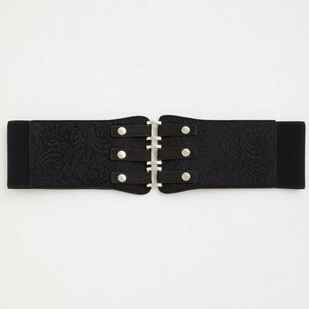 Torrid black lace military belt sz 1